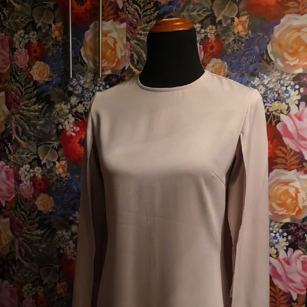 Chic Long Sleeve Dress in Dusty Pink Cape Dress